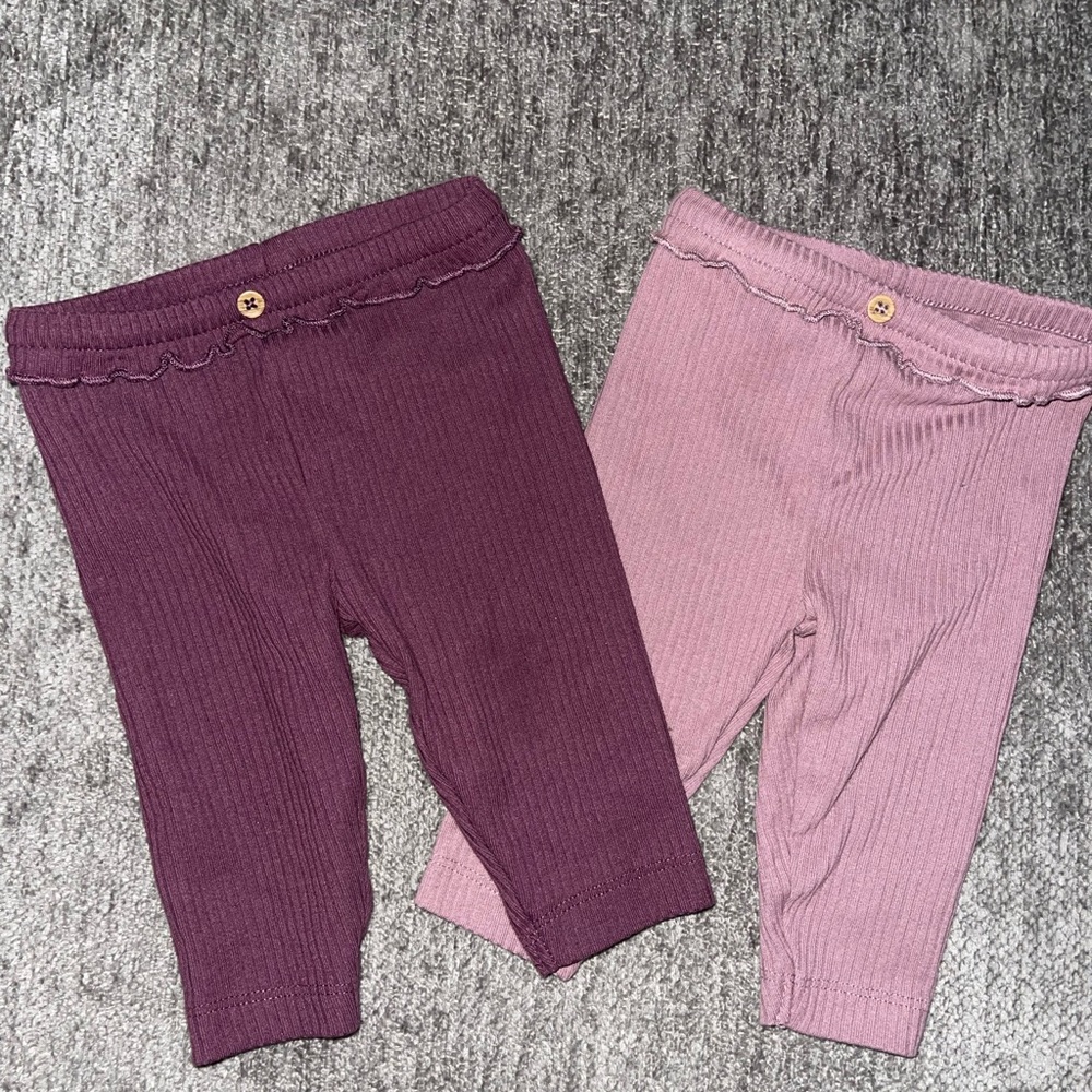 Carter's Ribbed Purple and Pink Leggings